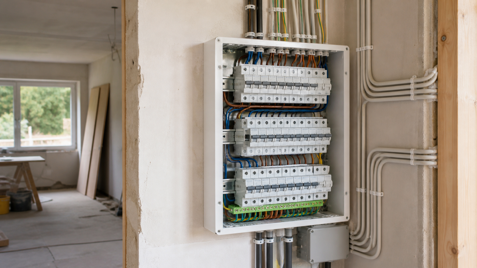Nieuw verdeelbord met achttien kringen